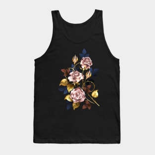 Round frame with pink gold roses Tank Top